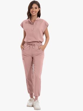 Niaahinn Scrub Top With Classic Vneck & Yoga Jogger Pants Medical Set Sz S NEW
